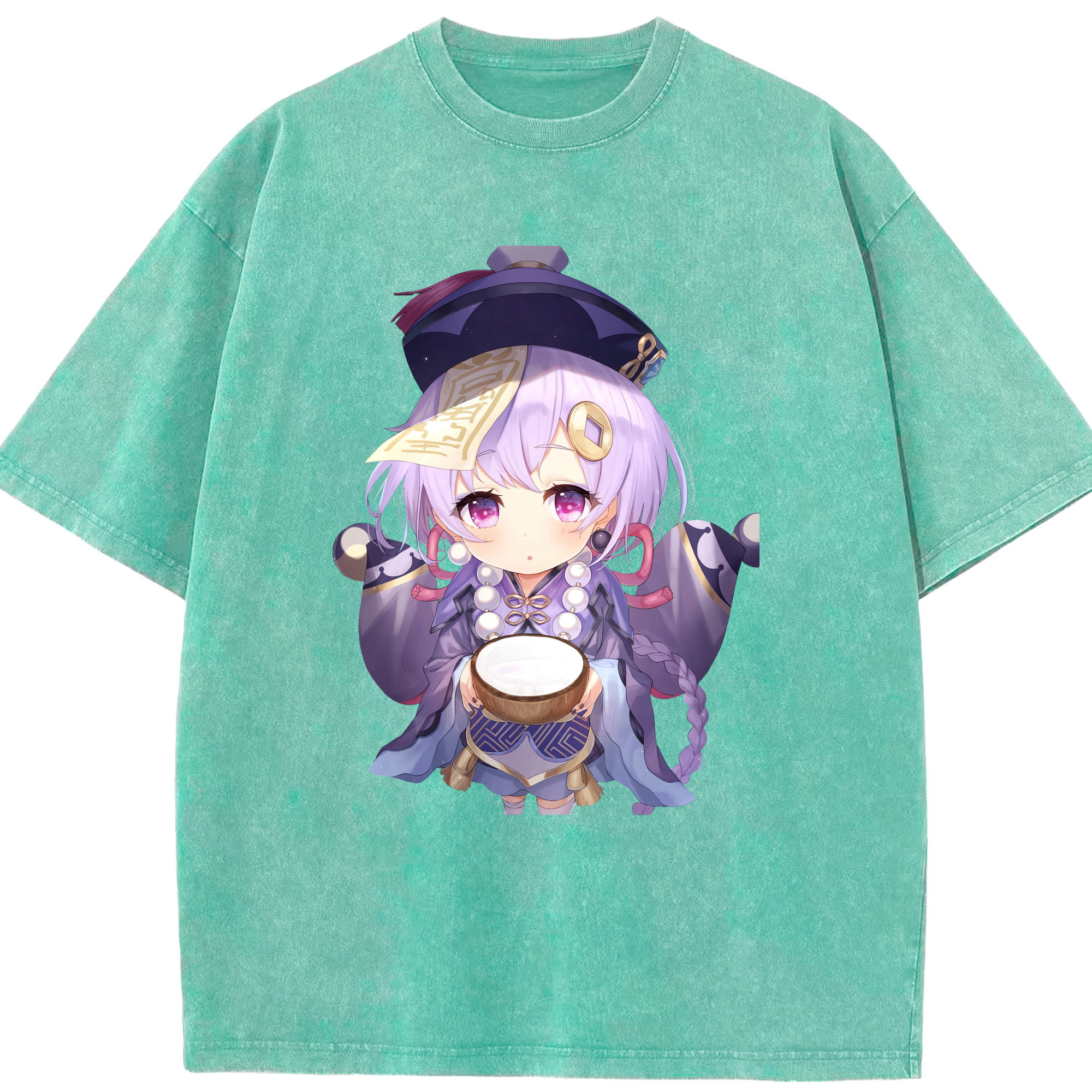 げんし神 七七 なな  genshin Nana 綿100% ヴィンテージ風 半袖Tシャツ（フロントプリント）